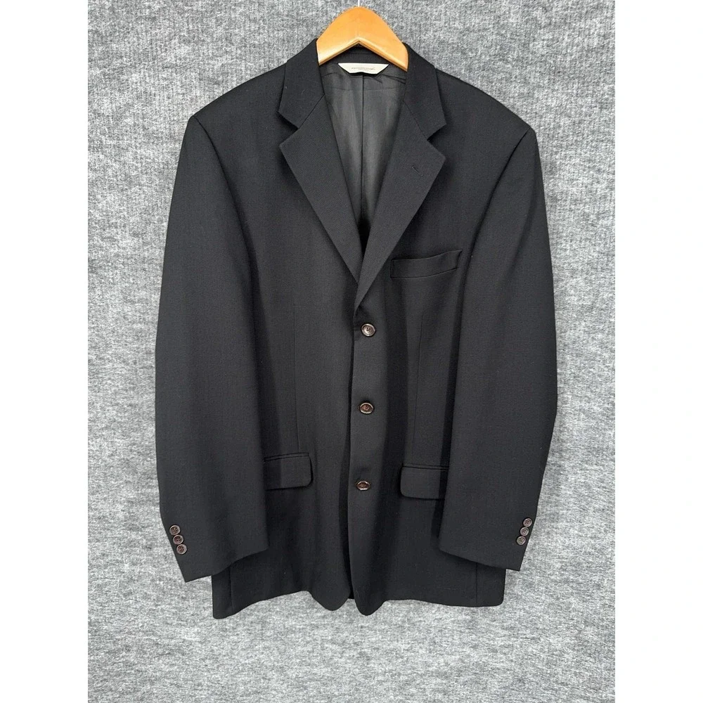 Pronto Uomo Suit Jacket Mens 42 Tall Black Wool 3 Button Notch Lapel Canada